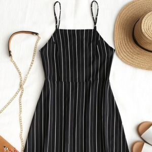 SOLD // Black Striped Mini Dress
